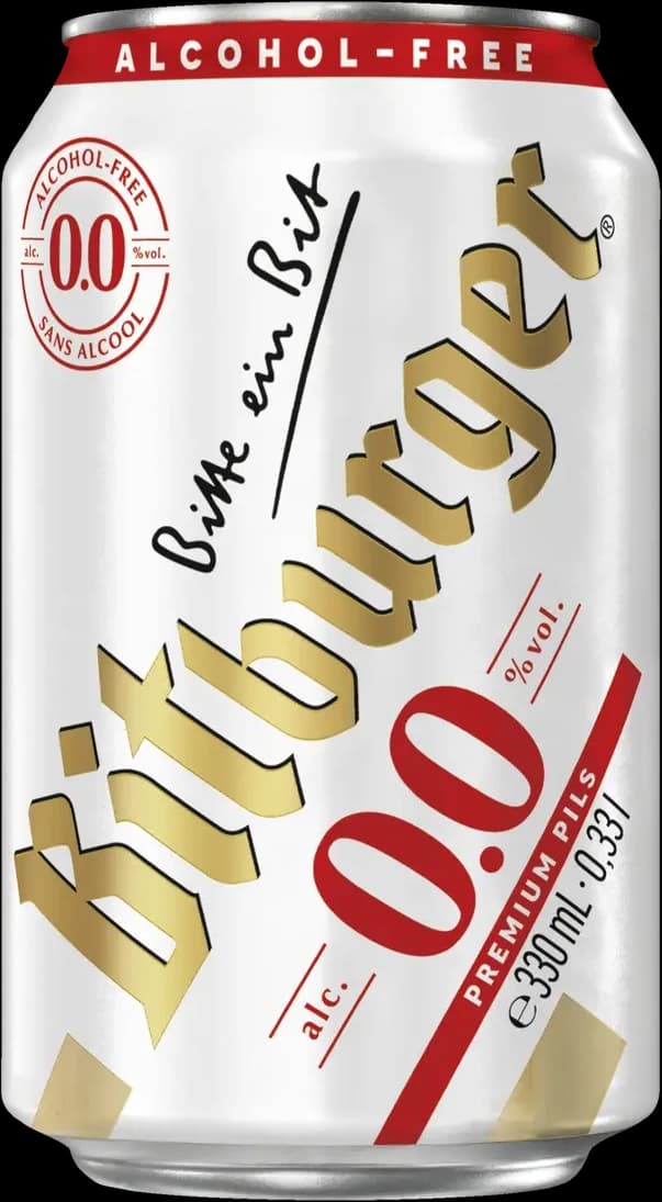Bitburger 0.0% Alkoholfrei: Két 24 Lon 330ml